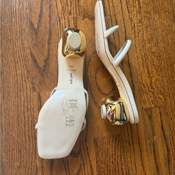 Cult Gaia Shoes - Cult Gaia Womens Leora Ivory Leather Dressy Slide Sandals Shoes NWT sz 8.5